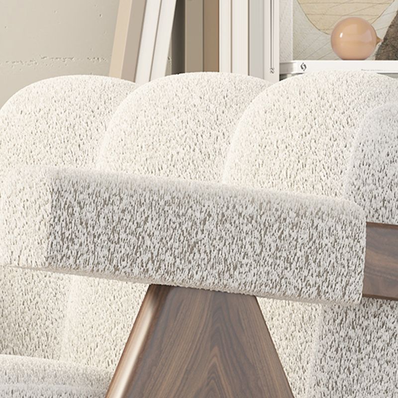 Scandinavian Wood Frame Lounge Chair Sewn Pillow Back Arm Chair