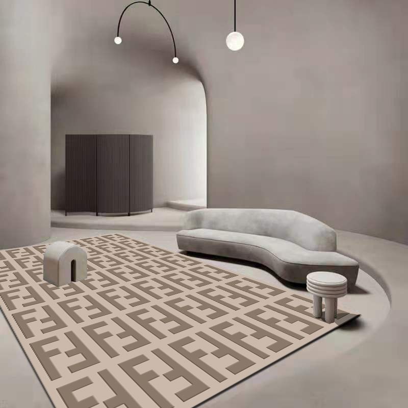 Light Luxury Rug Rectangle Shape Stain Resistant Shape Rug for Home Decor