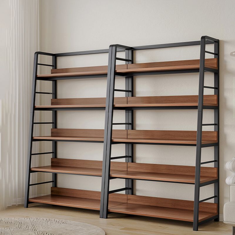 Ladder Open Back Bookshelf Modern Style Engineered Wood Bookcase with Shelves