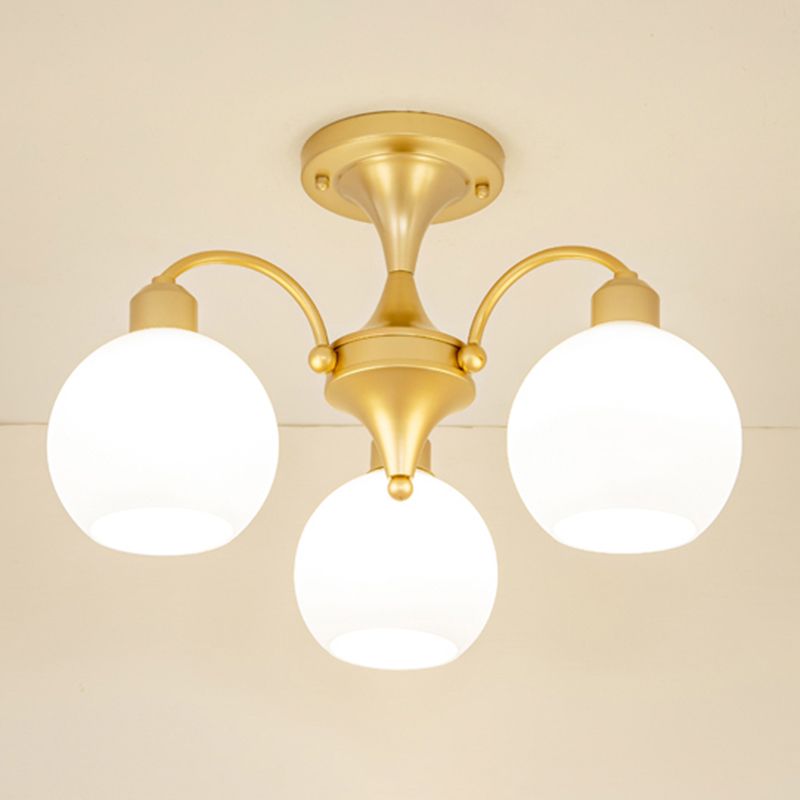 Modern Simple Ceiling Light Ball Shape Shade Iron Ceiling Lamp for Bedroom