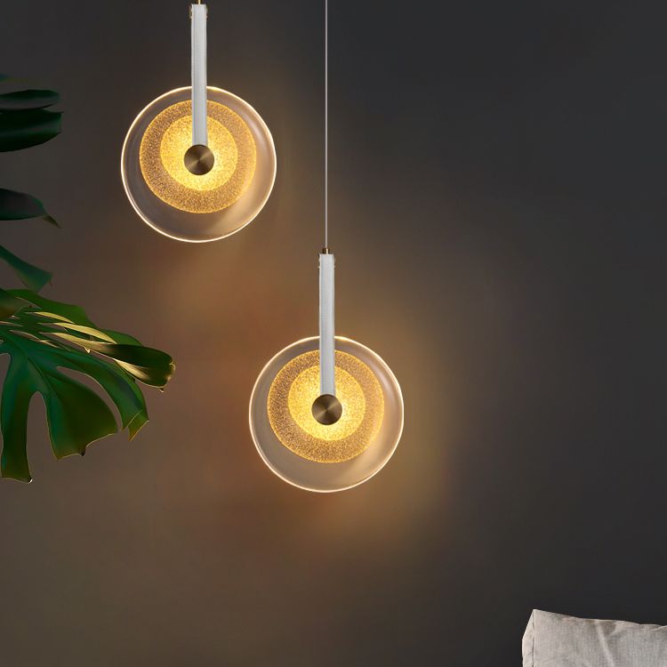 1-Licht-LED-Kreis zeitgenössischer Hanglampe-Kitglas Anhänger Licht für Schlafzimmer