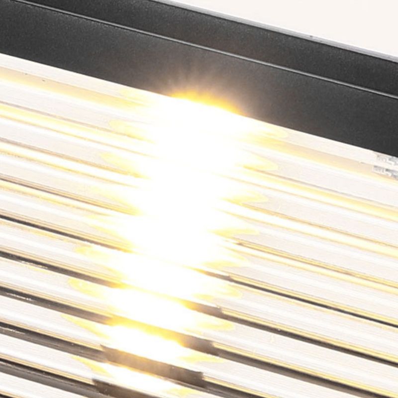 Metal Cone Shape Outdoor Lights Modern Style 1 Light Solar Pillar Lamp in Black