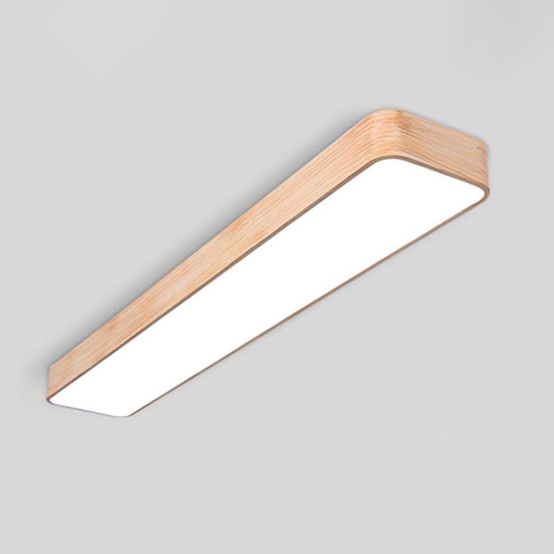 Lampada a ciondolo a LED Office Lampada sospesa in legno Nordico con tonalità acrilica rettangolo