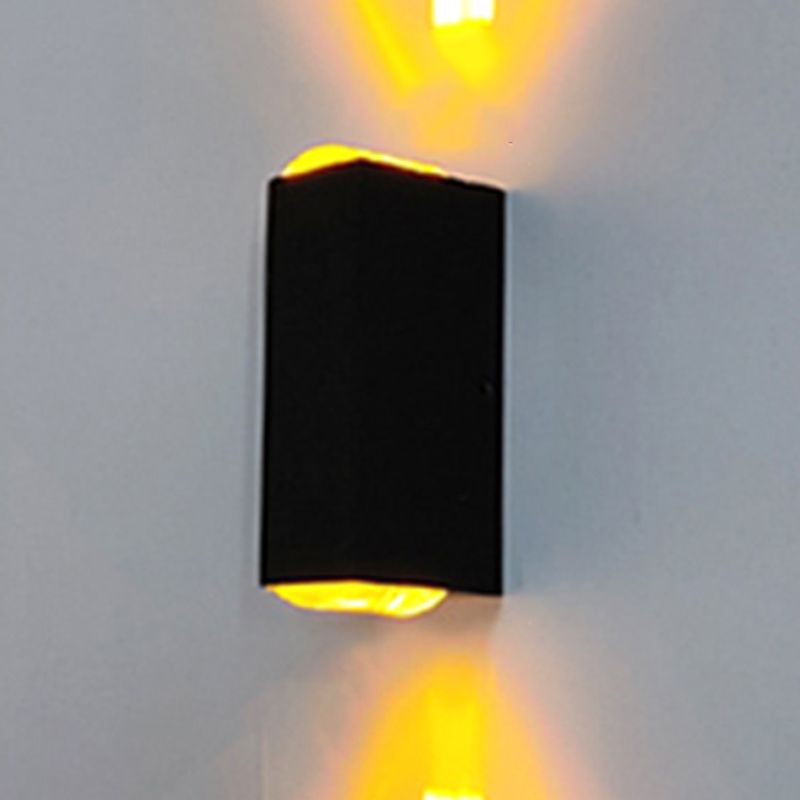 Moderner Stil quadratischer Schatten Wandleuchte Metal 2 Leuchten Wandmontage Beleuchtung in Schwarz