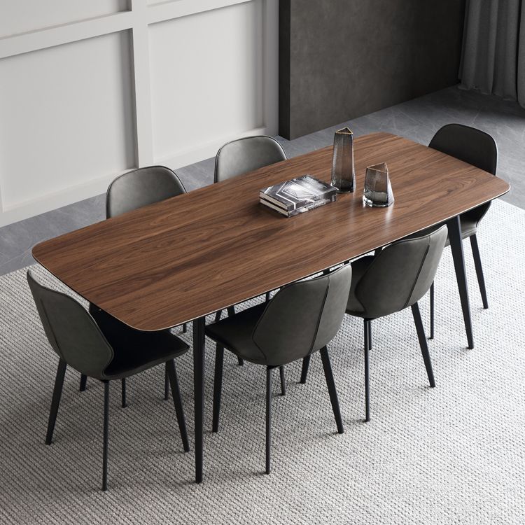 Mesa industrial de piedra sinterizada para restaurante, mesa de comedor rectangular con 4 patas de metal