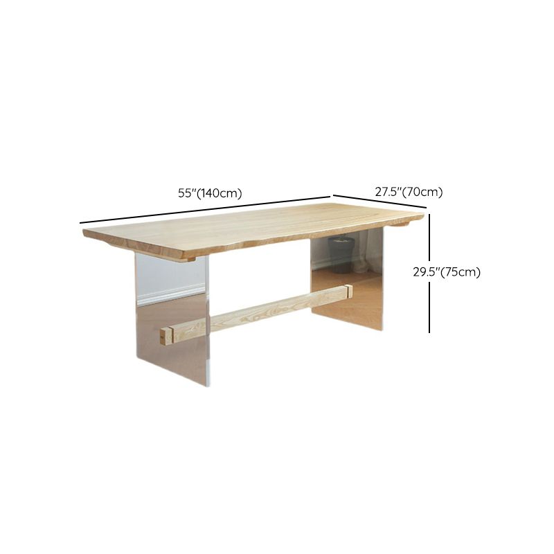 Rectangle Trestle Dining Table Modern Pine Wood Table for Kitchen