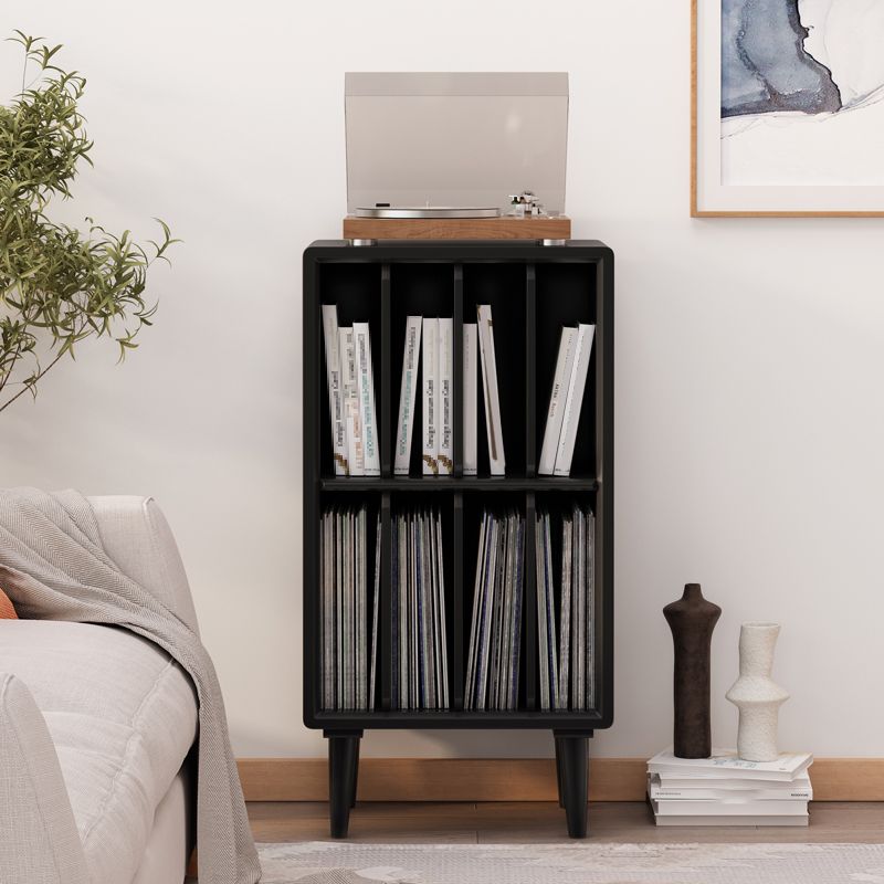 Vertical Solid Wood Bookshelf Contemporary Closed Back Bookcase