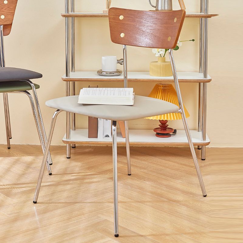 Industrial Style Upholstered Armless Dining Chairs Open Back Dining Side Chairs for Home