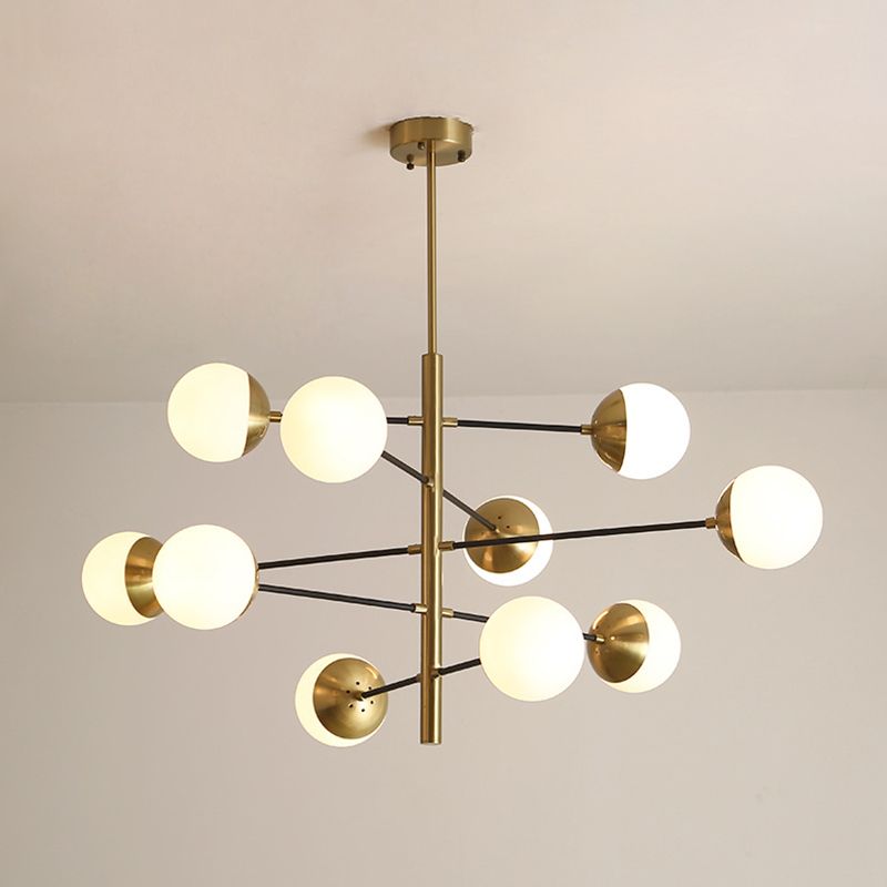 Living Room Chandelier Pendant Light Modern Chandelier Light Fixture with Starburst Glass Shade