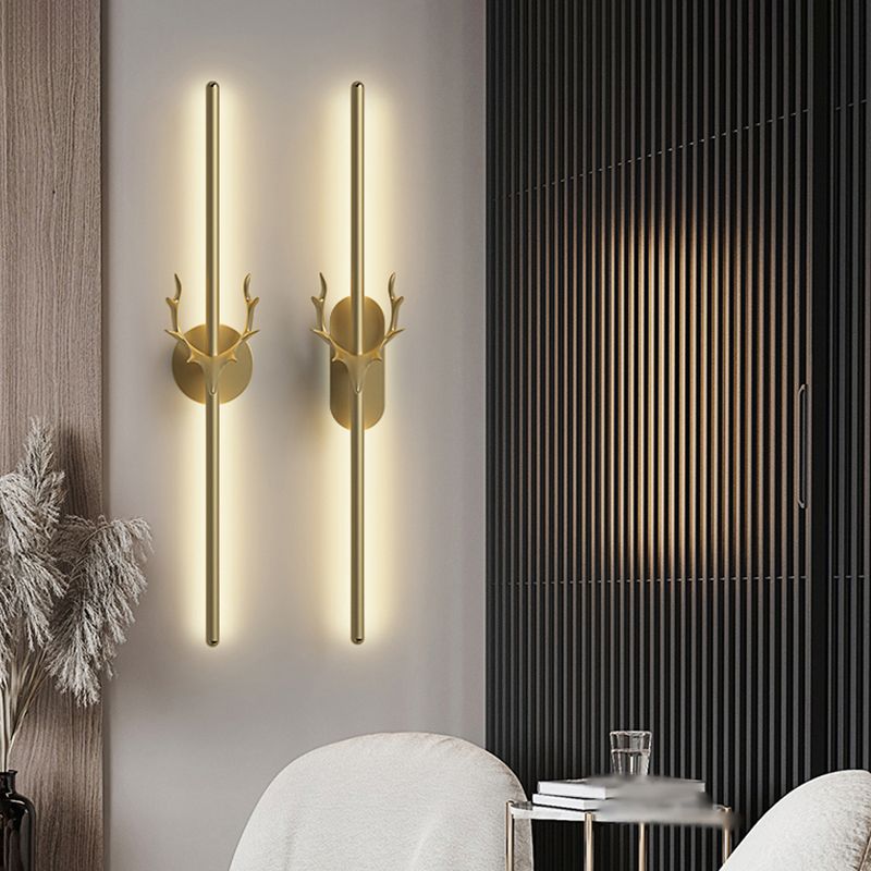 Metal Linear Shape Wall Mount Lighting Modern 1-Light Wall Mounted Light Fixture