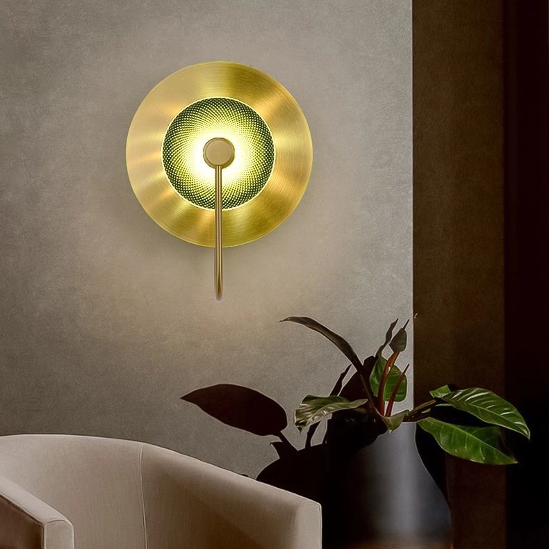 Modern Style Round LED Wall Sconce Lighting Glass 1 Light Wall Mounted Lamp