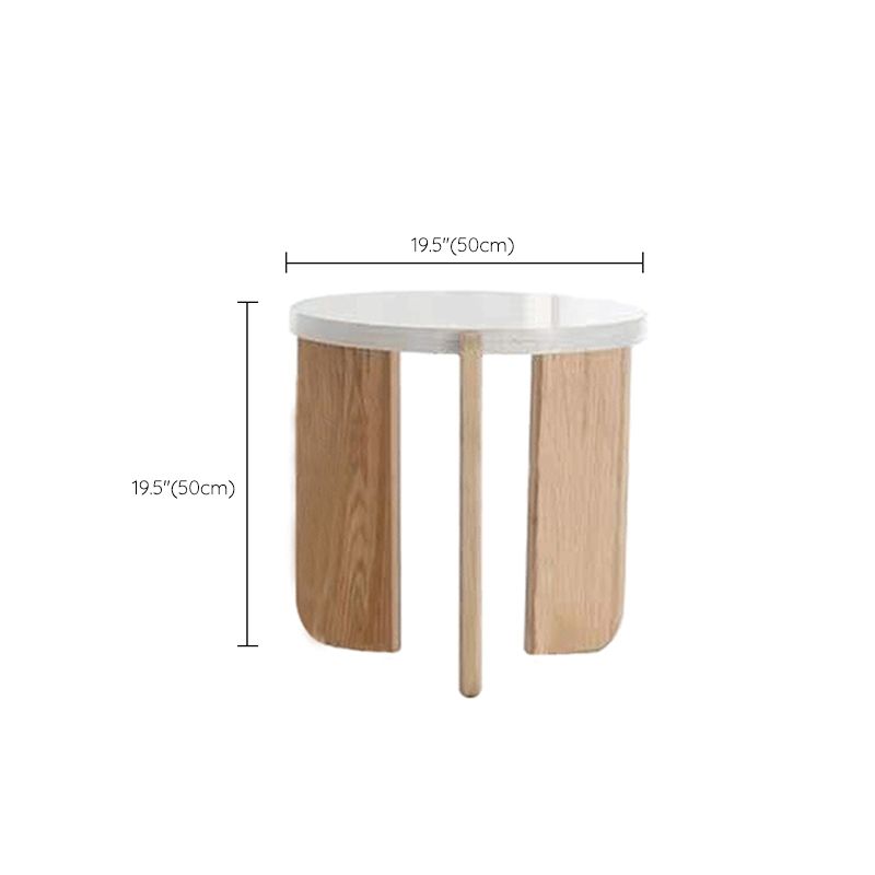 Contemporary Coffee Table 3 Legs Round Stone Coffee Cocktail Table