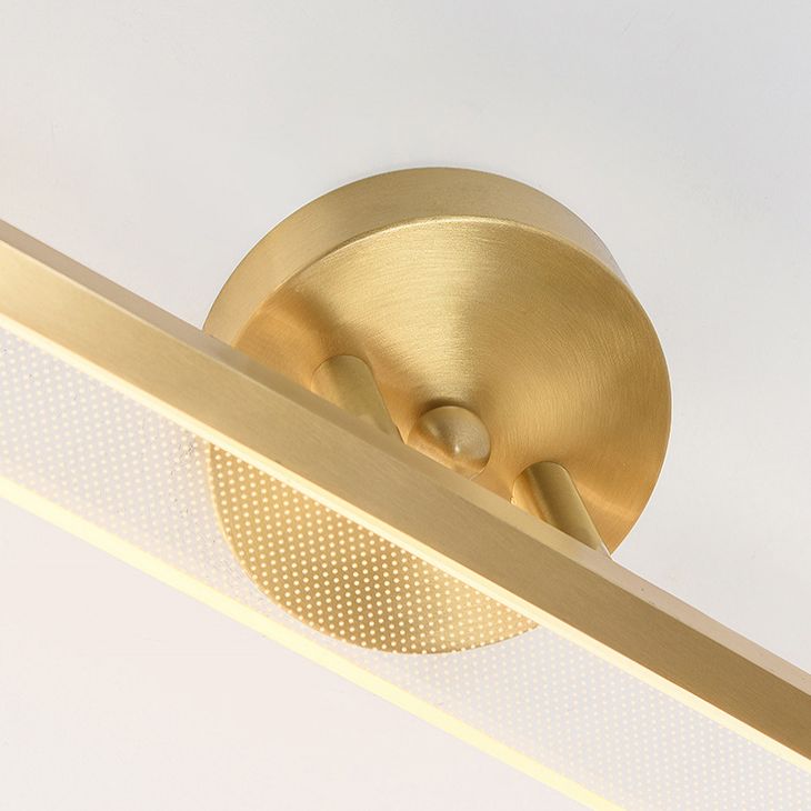 Modern Brass Wall Mounted Mirror Front Lamp LED Rectangle Vanity Lighting for Dressing Table