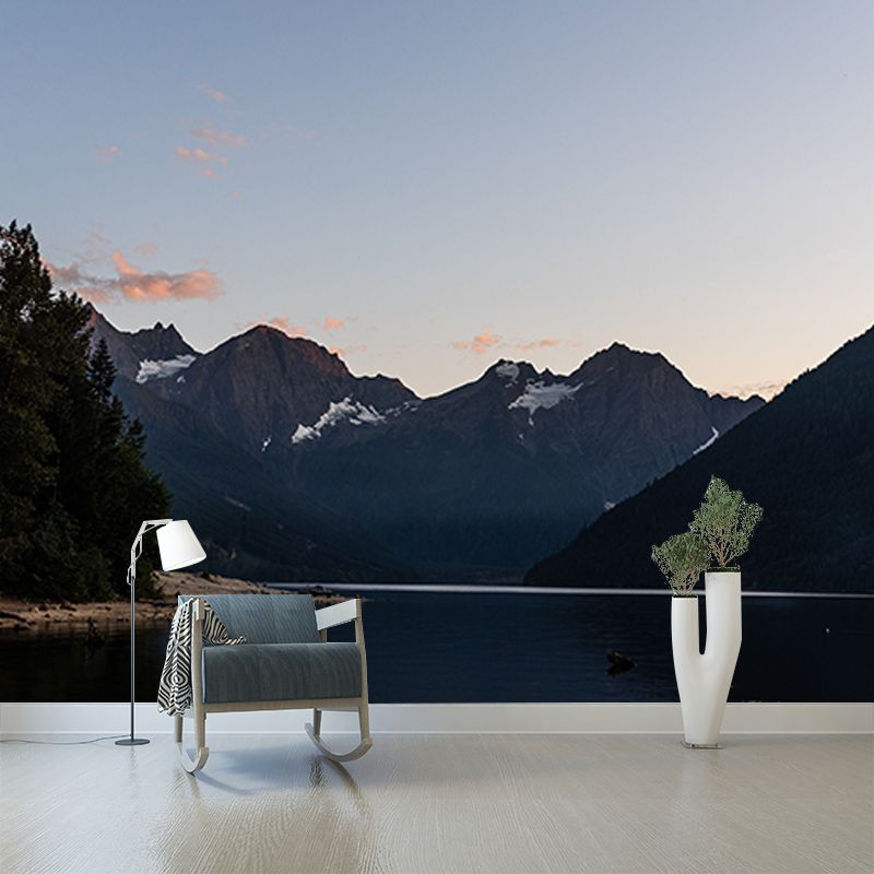 Modern Style Wall Mural Wallpaper Mountain Range Sitting Room Wall Mural