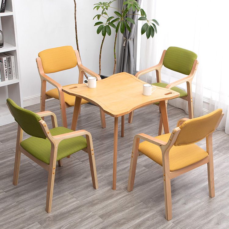 Scandinavian Home Arm Chair Wood Open Back Upholstered Dining Room Chair