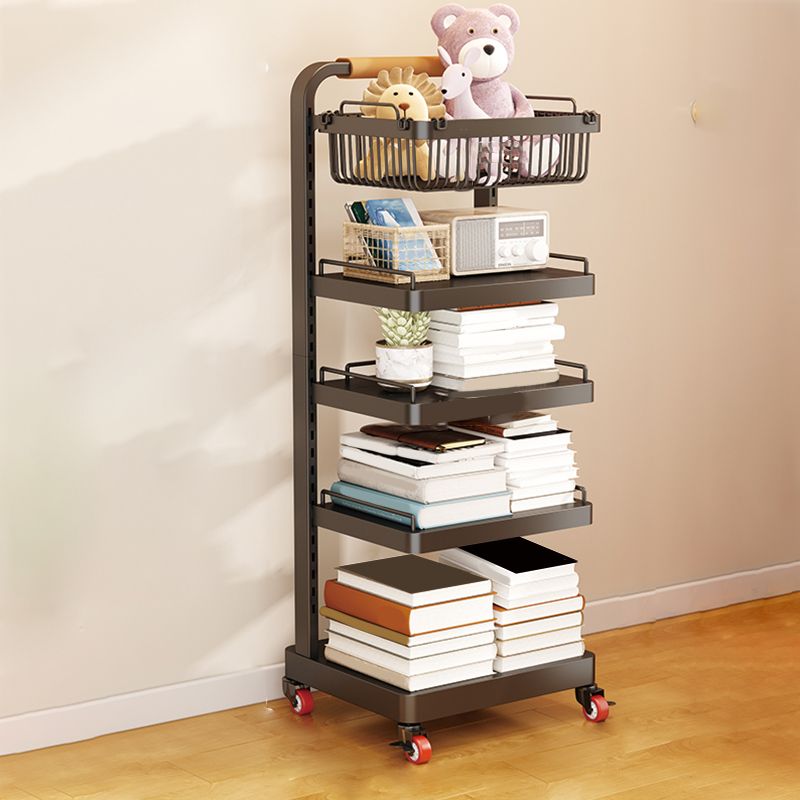 Contemporary Open Back Bookshelf Metal Vertical Bookcase for Office