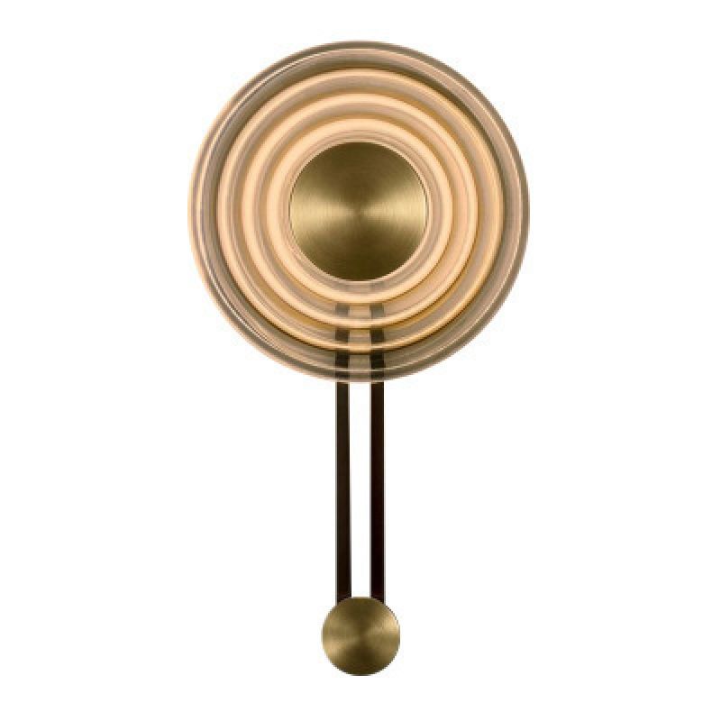 Single Modern Brass Wall Mounted Sconce LED Round Glass Wall Light for Foyer