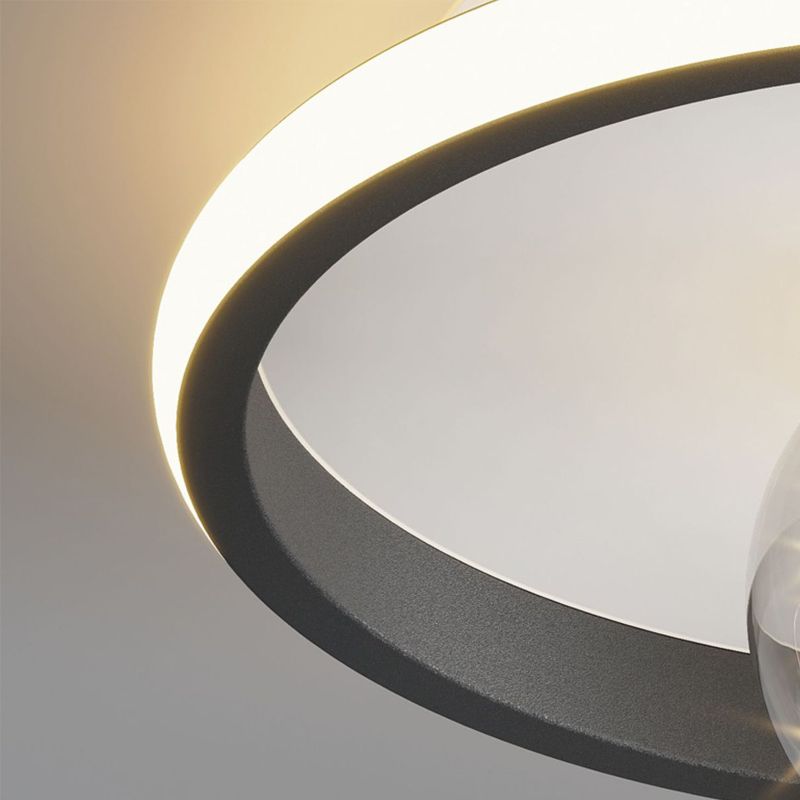 Modern Geometric Flush Light Fixture Metal 2 Light Flushmount Lighting