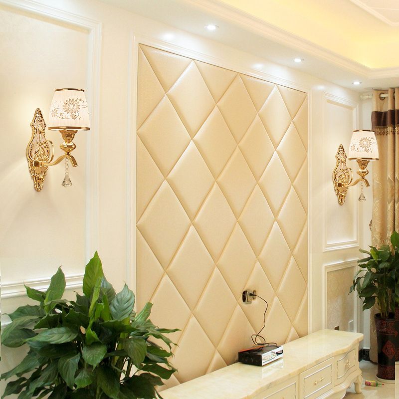 Luminaire mural en or en verre à motifs, application murale traditionnelle effilée pour chambre à coucher