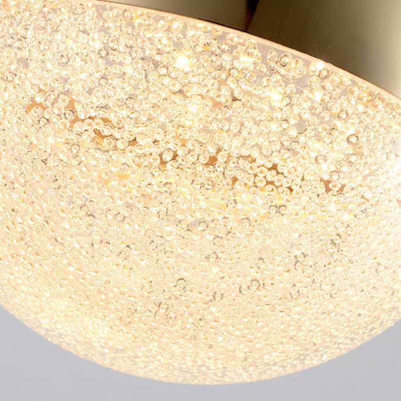 Luce a sospensione con soffitto a 1 bulba contemporanea con un cluster a goccia di cristallo a bolle a grotteggio bianco in luce calda/bianca/naturale