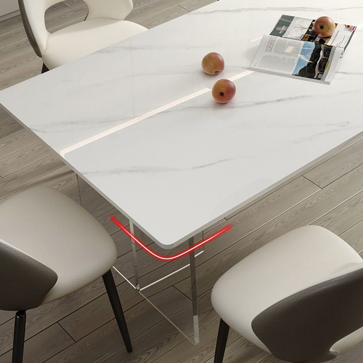 Modern Dining Set 1/4/5/7 Pcs Acrylic Pedestal Dining Table with Chairs