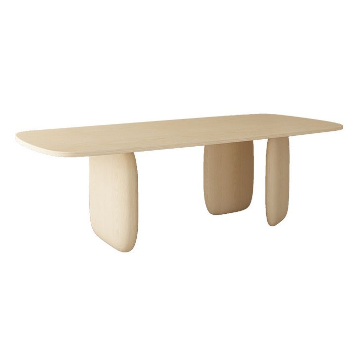 Industrial Solid Wood Dining Table Rectangle Kitchen Table with 3 Legs