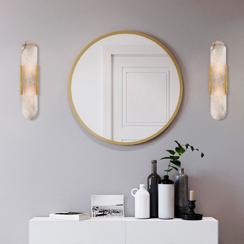 Luz de pared de luz LED contemporánea con sombra de mármol para dormitorio