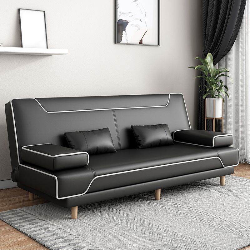 Contemporary Styled 33.46" Tall Sofa Bed Faux Leather Convertible Sofas