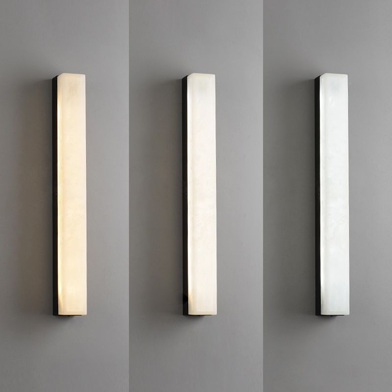 Marble Contemporary Wall Sconce 1-Light Linear Wall Mounted Lighting for Living Room