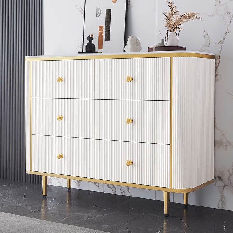 14.82-inch Width Glam Storage Chest Stone Dresser with 5/6 Drawers