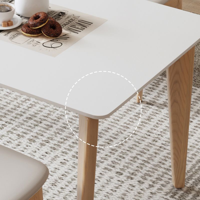 Contemporary Dining Set 1/5 Pcs Solid Wood Frame Dining Table and Chairs