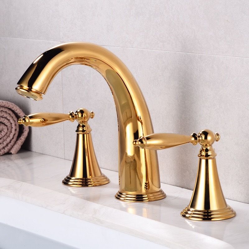 Glam Style Faucet Widespread Sink Faucet with 2 Handles and 3 Holes