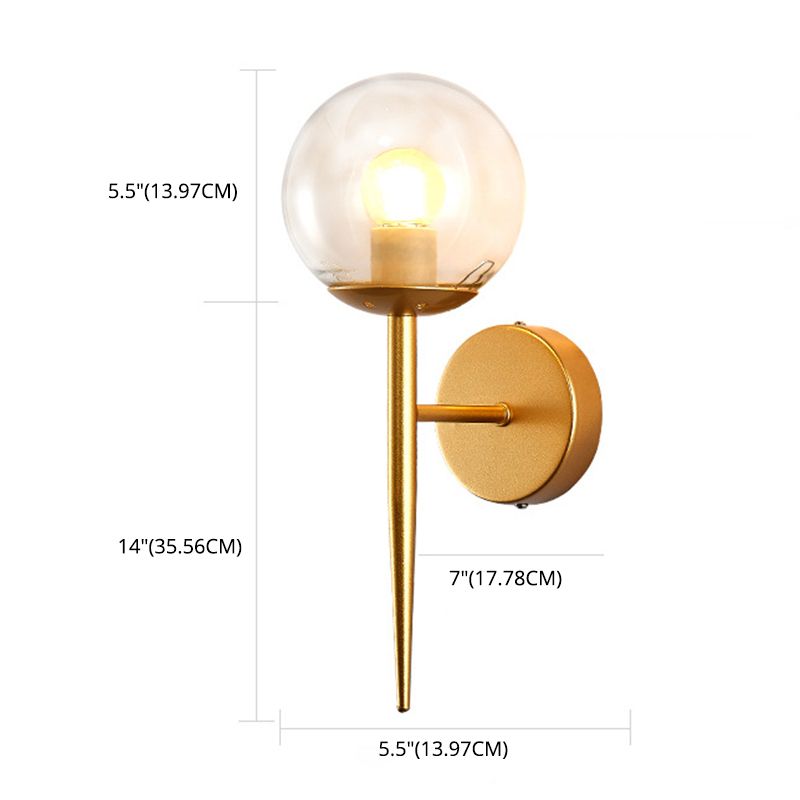 1-Licht nordischer Stil Metall Wandlampe Kugel Schatten Einfachheit Leuchte für Treppenflure