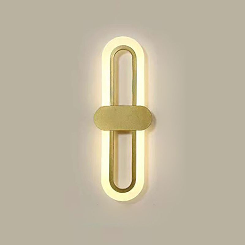 Nordische Metallwandleuchte ovale Form 16 "hohe LED -Wandleuchten für Schlafzimmer