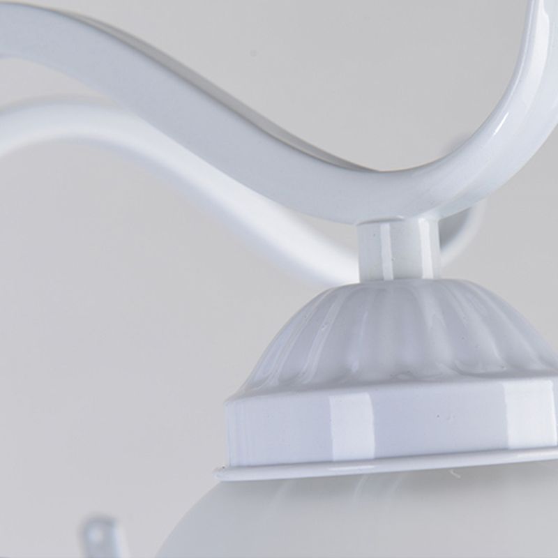 Bell blanc semi-luxueuse Mount Vintage Verage Shade plafond Plafond pour le salon