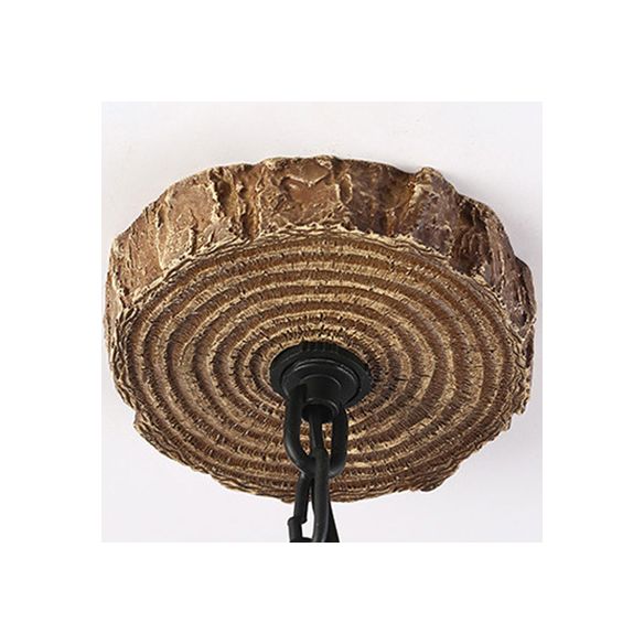 Antler Horn Chandelier Light Lodge Style 3 Lights Resin Pendant Lighting in Wood