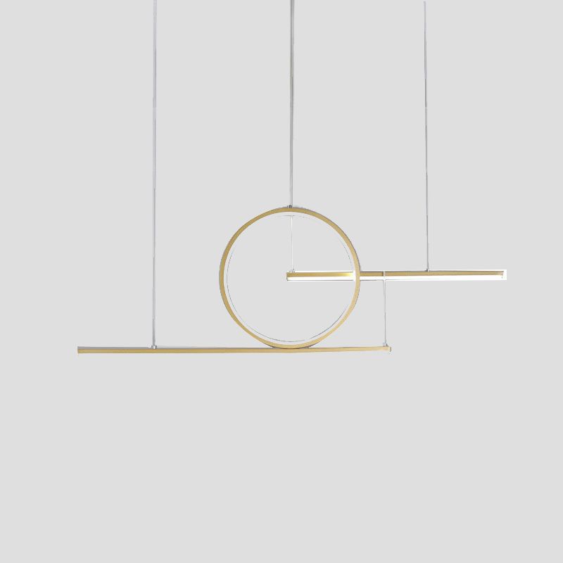 Modern Creative LED Pendant Light Linear 3-Light Hanging Lamp with Silicone Shade
