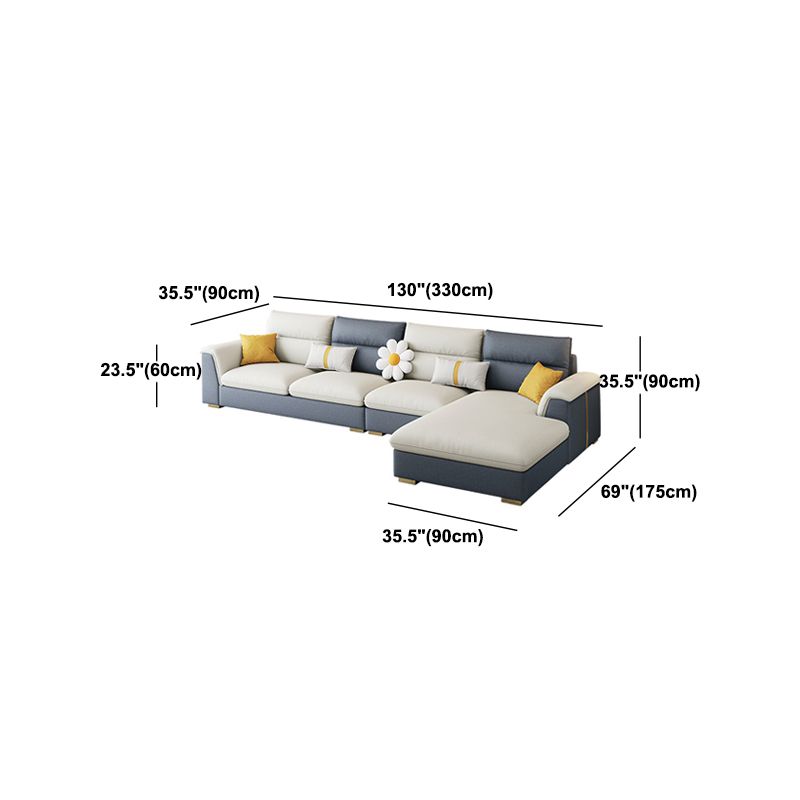Glam 3/4 Seater Faux Leather Pillow Top Arm Sofa for Living Room