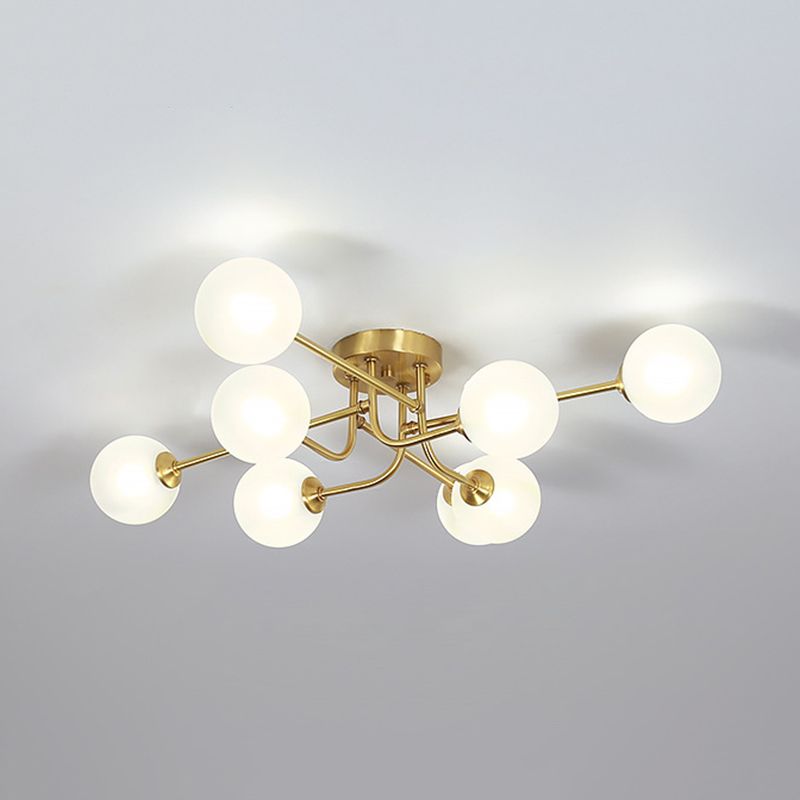 Ball Shape Glass Flush Ceiling Light Modern Multi Lights Flush Light Fixtures