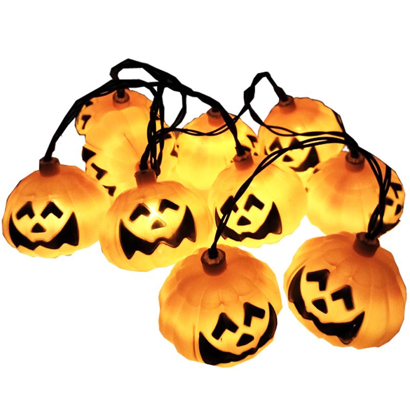 Halloween Pumpkin Waterproof Solar String Lamp Art Decor Orange LED Fairy Lighting