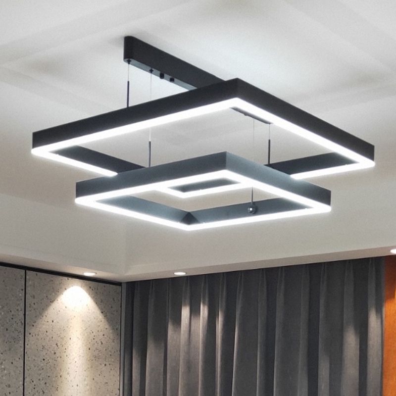 Multi-Tier Pendant Light Fixture Modern Minimalist Style Aluminum Pendant Lights