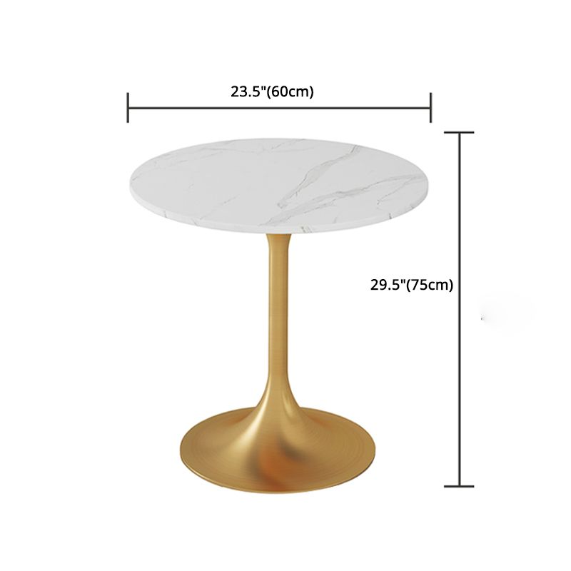 1/2/4/5 Pcs Metal Glam Dining Room Set with Round Table and Metal Base Dining Set