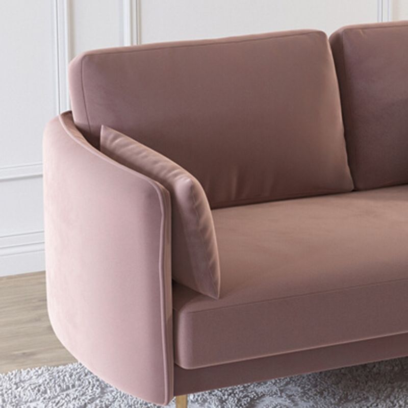 Square Arm Contemporary Settee Sofa Standard Velvet Settee Couch