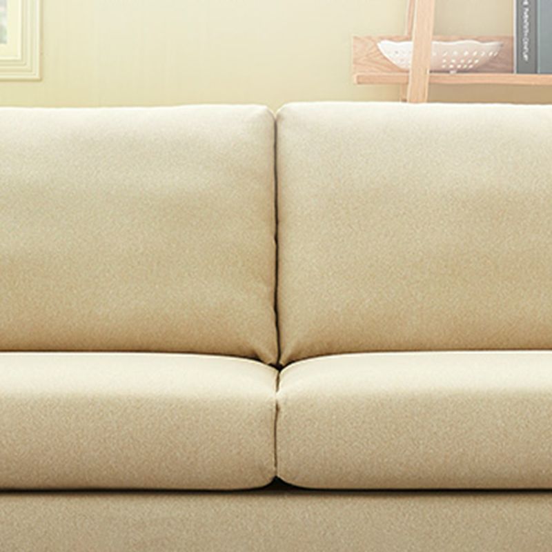 Nordic Square Arm Standard Sofa Slipcovered Couch with Pillows for 2 People