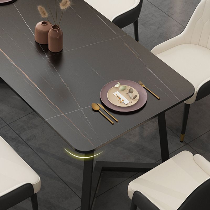 Modern Stone Rectangle Dining Table 1/2/5/7 Pieces Dining Set for Dining Room