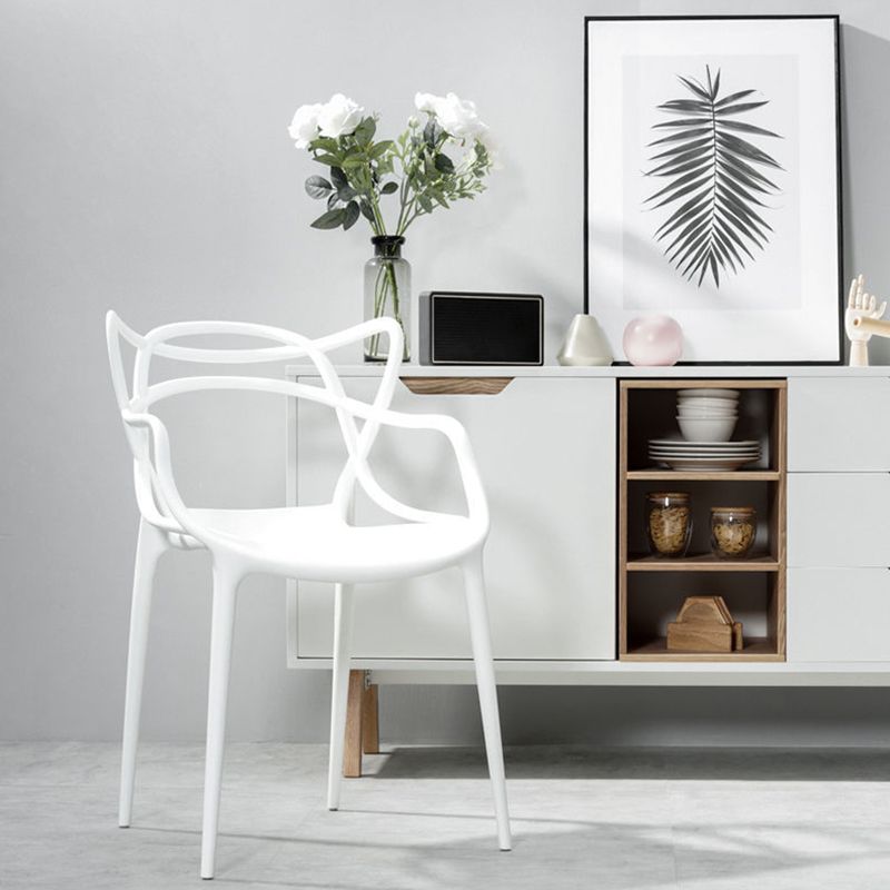 Contemporary Kitchen Dining Side Chair Cross Back Plastic Chair
