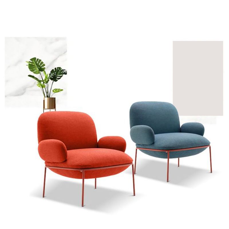 Contemporary 32.3"Wide Velvet Fixed Back Sponge 4 Legs Arm Chair