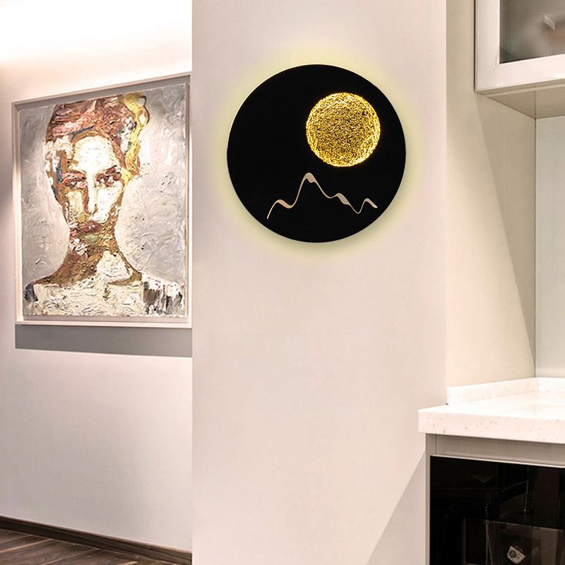 Disk artistico a forma di muro con applione metallico soggiorno a parete LED Luce montata
