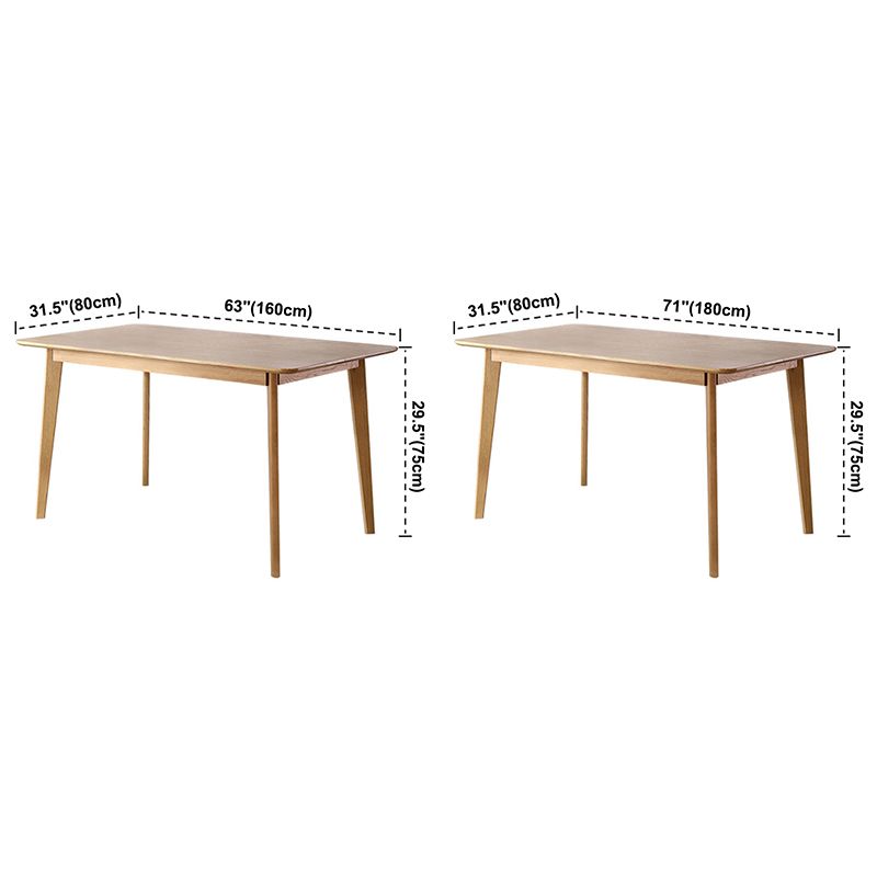 Mesa de comedor rectangular colección de comedor de madera maciza con 4 pies