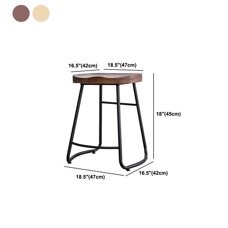 Modern Footrest Solid Wood Bar Stool Dessert Shop Backless Stool